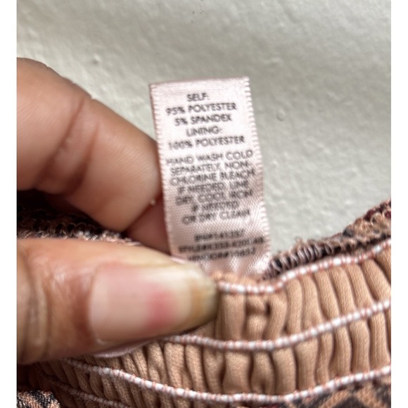 Willow & root Mesh Brown Floral Babydoll Peplum Top Size Medium - Picture 6 of 7